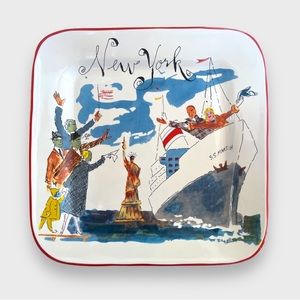 Rosanna Italy Square Platter | New York S.S. Martin Ship Design | 11x11 | $35